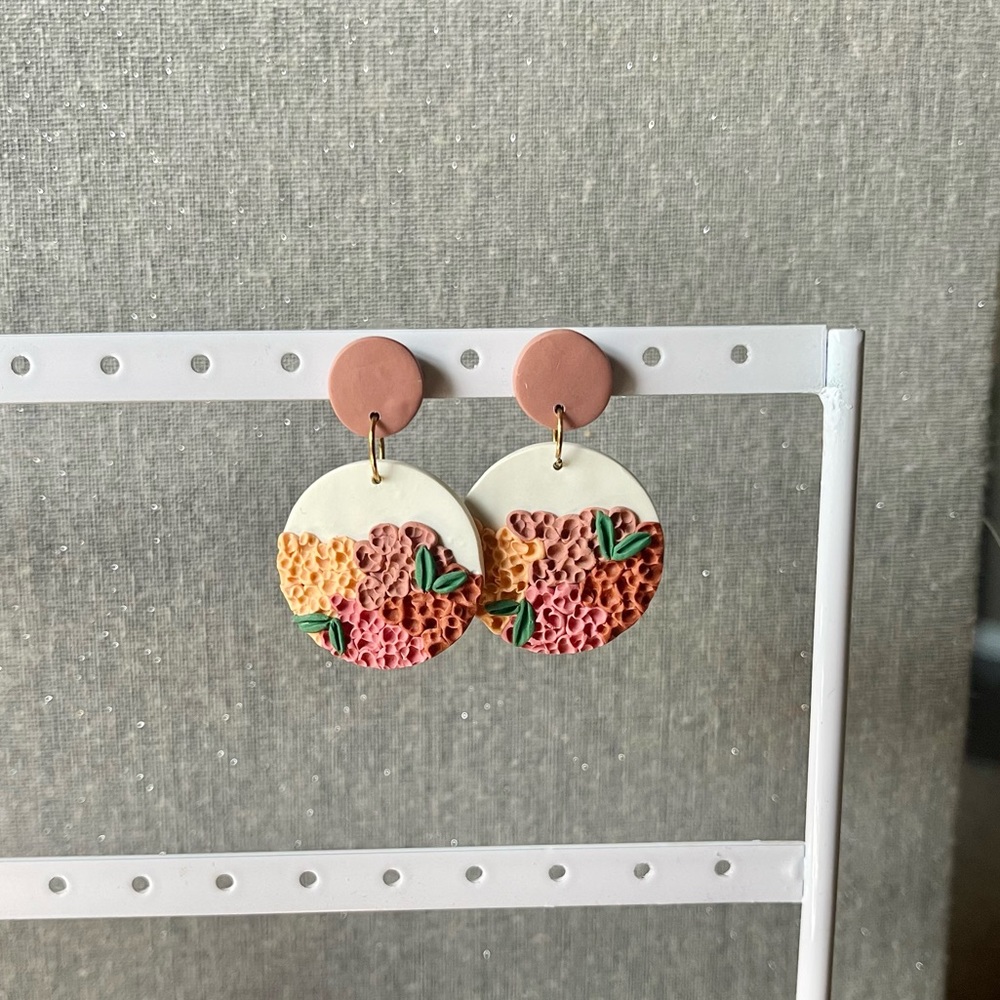 Hydrangea Polymer Clay Earrings